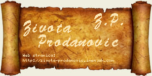 Života Prodanović vizit kartica